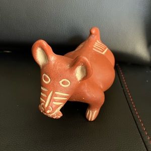 Dog Xoloitzcuintle Red Mud Guardian Colima Replica Decorative Etched Pottery